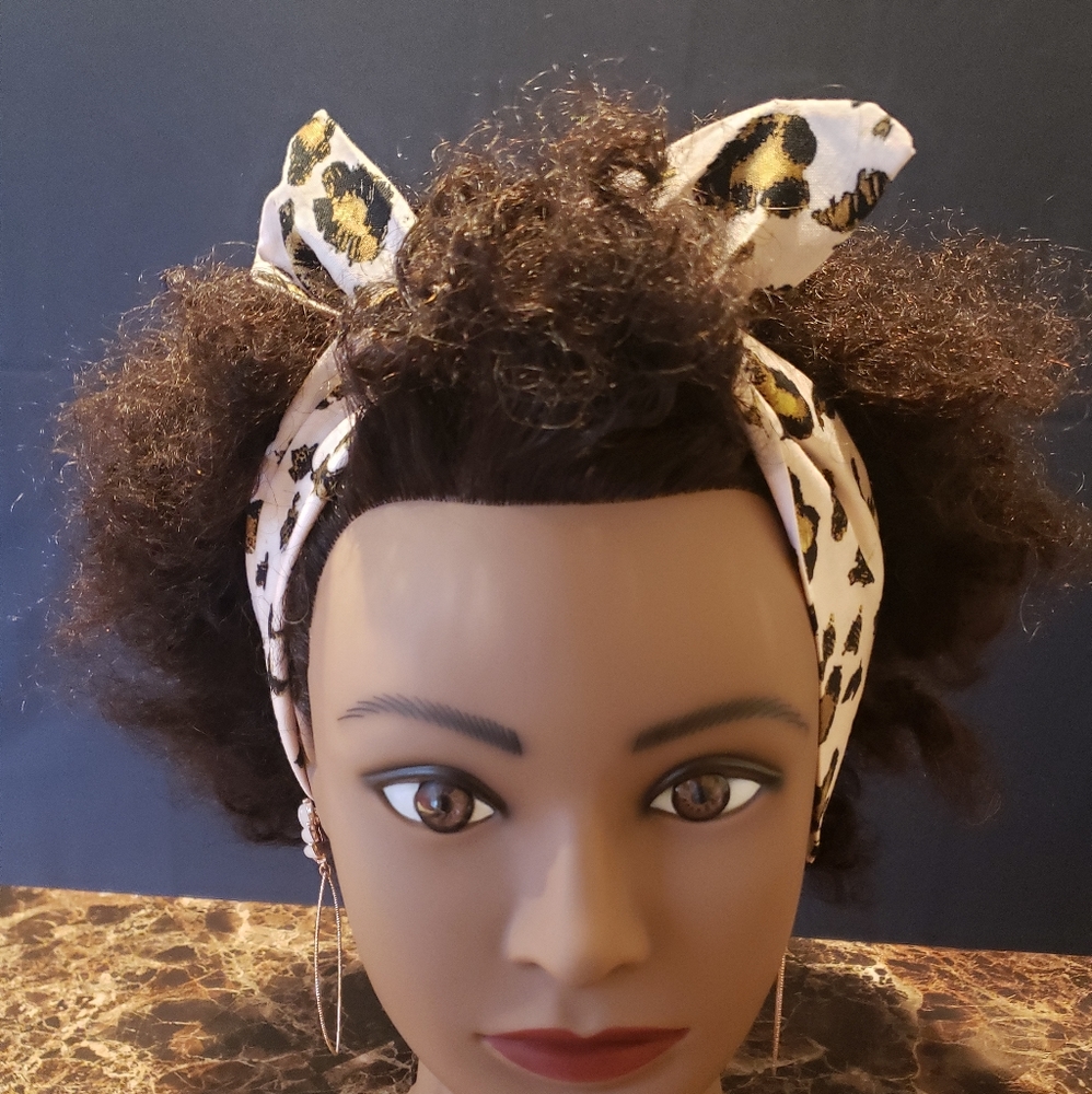 Wired cheetah print headband